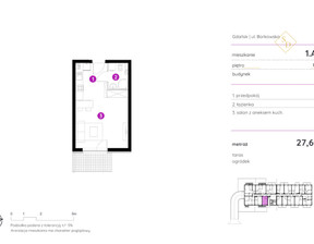 Kawalerka na sprzedaż, Gdańsk Orunia Górna Borkowska, 362 000 zł, 27,6 m2, 694852