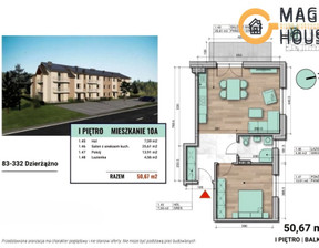 Mieszkanie na sprzedaż, Kartuski Kartuzy Dzierżążno Szpitalna, 419 000 zł, 50,67 m2, MG593789