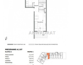 Mieszkanie na sprzedaż, Wałbrzyski Wałbrzych Podzamcze, 385 128 zł, 53,49 m2, AKW-MS-489
