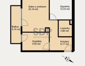 Mieszkanie na sprzedaż, Wrocław Krzyki Księże Wielkie Opolska, 659 736 zł, 55,44 m2, 33521