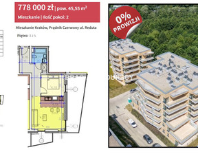 Mieszkanie na sprzedaż, Kraków M. Kraków Prądnik Czerwony, Prądnik Czerwony Reduta, 778 000 zł, 45,55 m2, BS2-MS-291185