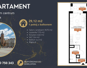 Kawalerka na sprzedaż, Kraków Kraków-Śródmieście Stare Miasto Wita Stwosza, 670 250 zł, 29,12 m2, 217582