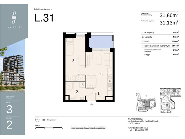 Mieszkanie w inwestycji Sky Trust etap II, symbol L31 » nportal.pl