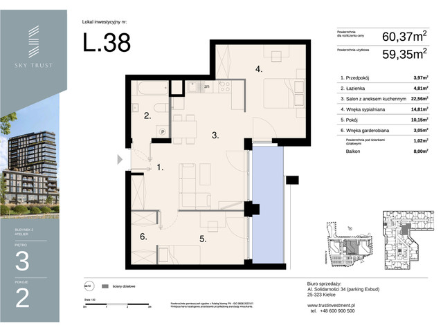 Mieszkanie w inwestycji Sky Trust etap II, symbol L38 » nportal.pl
