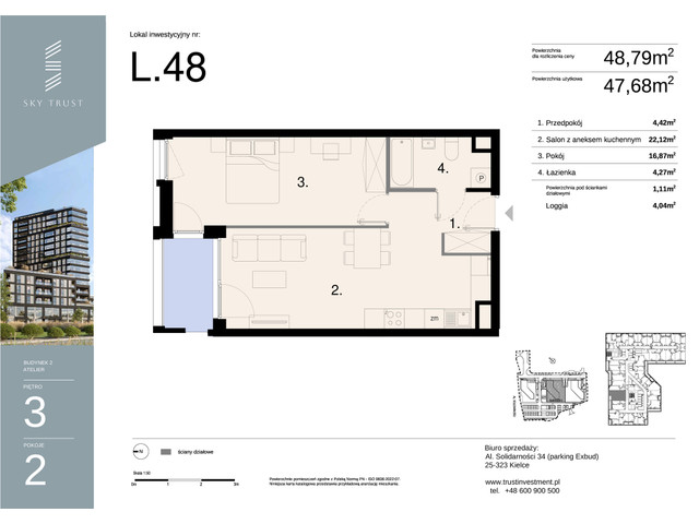 Mieszkanie w inwestycji Sky Trust etap II, symbol L48 » nportal.pl