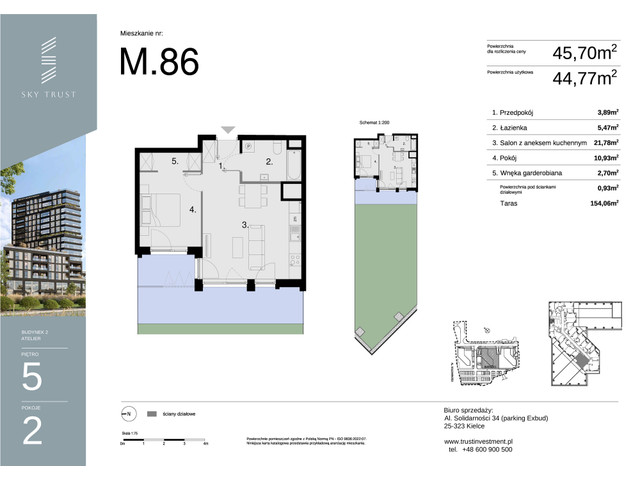 Mieszkanie w inwestycji Sky Trust etap II, symbol M86 » nportal.pl