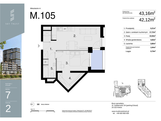 Mieszkanie w inwestycji Sky Trust etap II, symbol M105 » nportal.pl