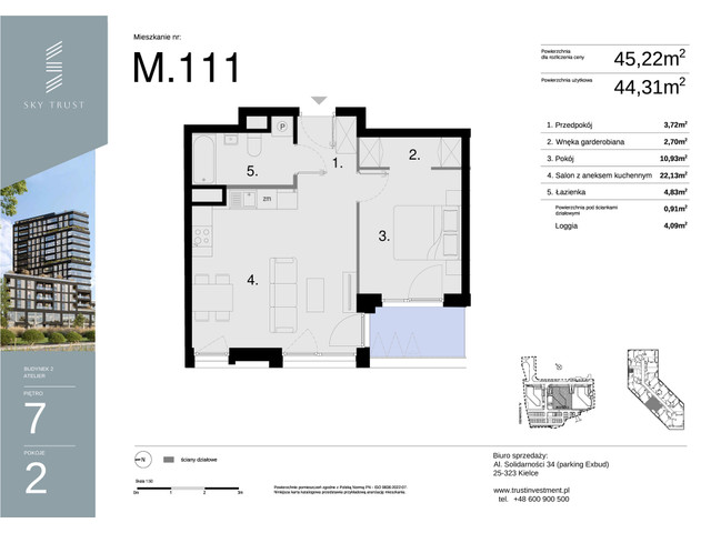 Mieszkanie w inwestycji Sky Trust etap II, symbol M111 » nportal.pl