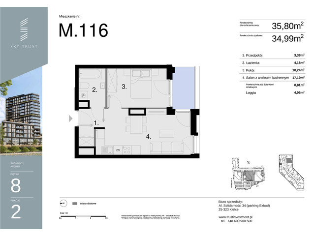 Mieszkanie w inwestycji Sky Trust etap II, symbol M116 » nportal.pl