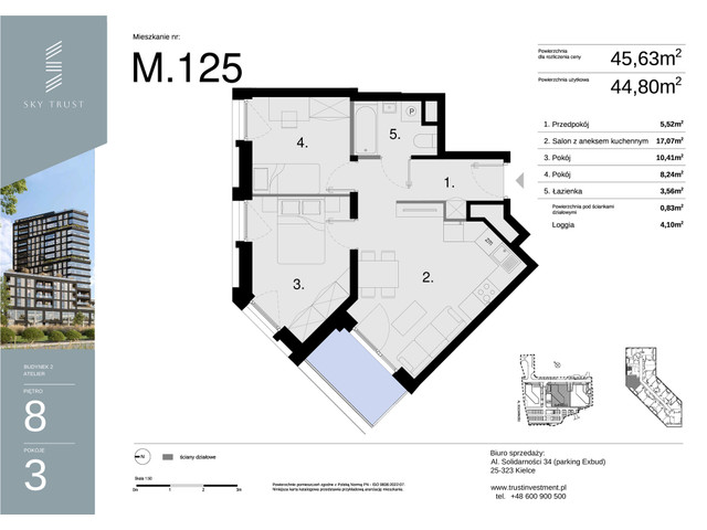 Mieszkanie w inwestycji Sky Trust etap II, symbol M125 » nportal.pl