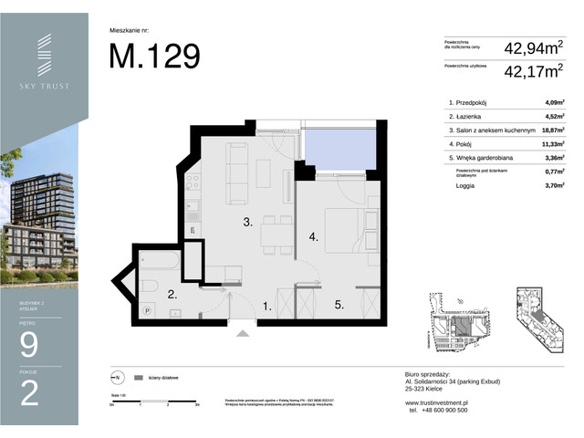 Mieszkanie w inwestycji Sky Trust etap II, symbol M129 » nportal.pl