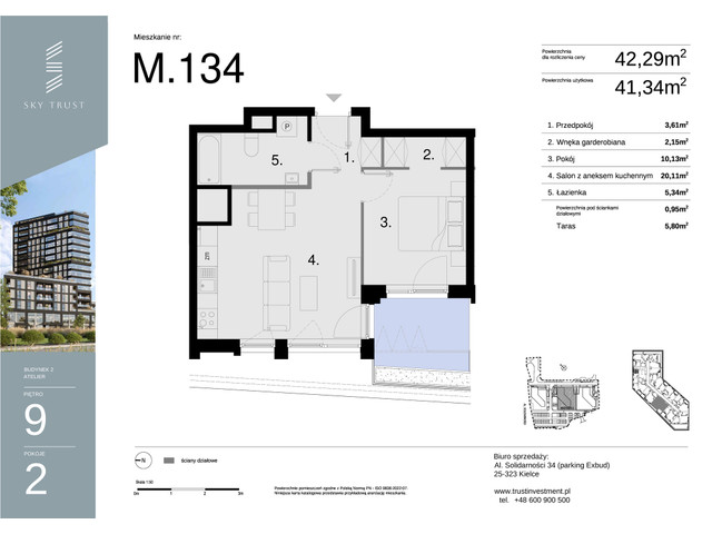 Mieszkanie w inwestycji Sky Trust etap II, symbol M134 » nportal.pl