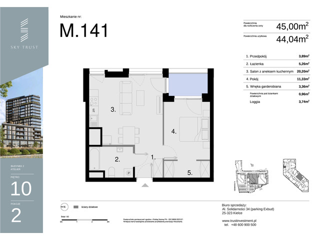 Mieszkanie w inwestycji Sky Trust etap II, symbol M141 » nportal.pl