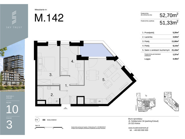 Mieszkanie w inwestycji Sky Trust etap II, symbol M142 » nportal.pl