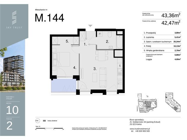 Mieszkanie w inwestycji Sky Trust etap II, symbol M144 » nportal.pl