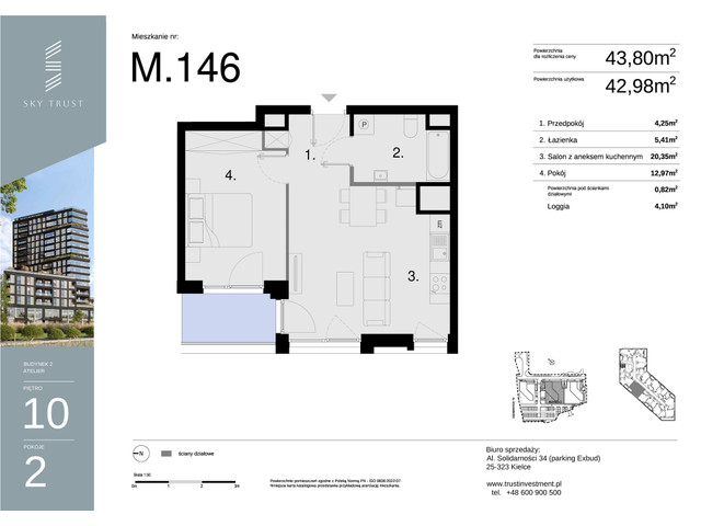 Mieszkanie w inwestycji Sky Trust etap II, symbol M146 » nportal.pl