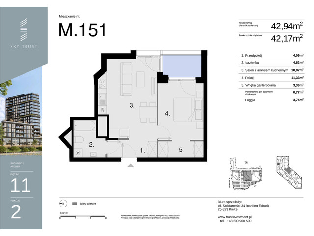 Mieszkanie w inwestycji Sky Trust etap II, symbol M151 » nportal.pl