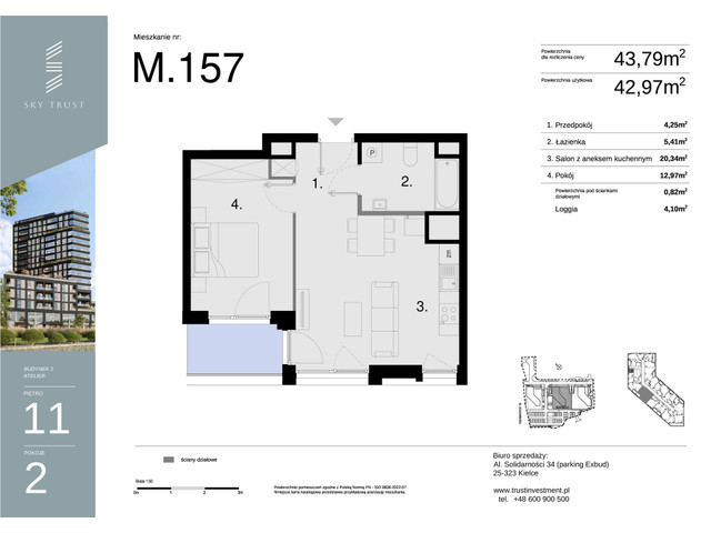 Mieszkanie w inwestycji Sky Trust etap II, symbol M157 » nportal.pl