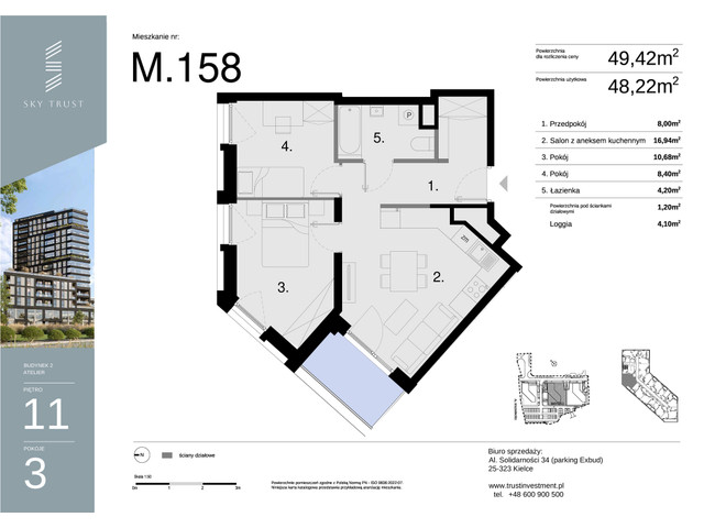 Mieszkanie w inwestycji Sky Trust etap II, symbol M158 » nportal.pl