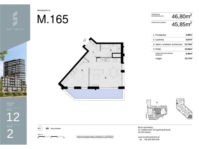 Mieszkanie w inwestycji Sky Trust etap II, symbol M165 » nportal.pl