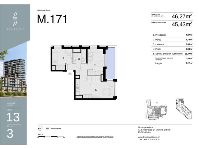 Mieszkanie w inwestycji Sky Trust etap II, symbol M171 » nportal.pl