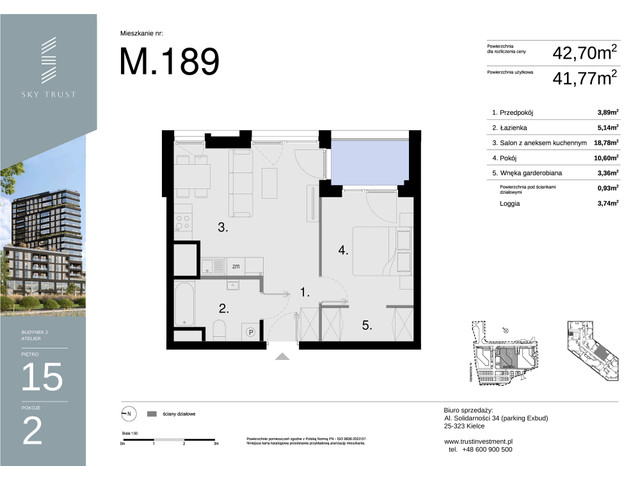 Mieszkanie w inwestycji Sky Trust etap II, symbol M189 » nportal.pl