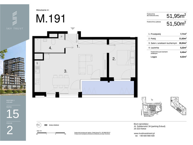 Mieszkanie w inwestycji Sky Trust etap II, symbol M191 » nportal.pl