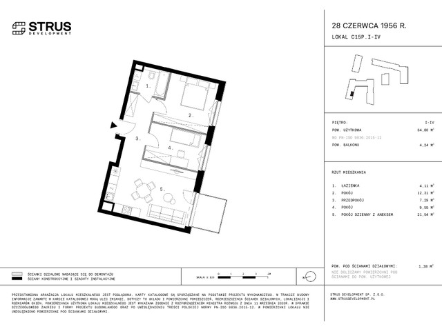 Mieszkanie w inwestycji 28 Czerwca 1956 r., symbol C15_p.4 » nportal.pl