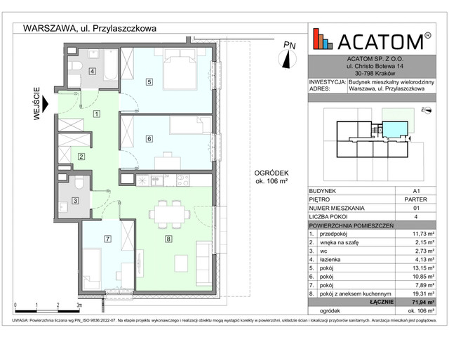 Mieszkanie w inwestycji Wawer Go 2.p, symbol A1_M1 » nportal.pl