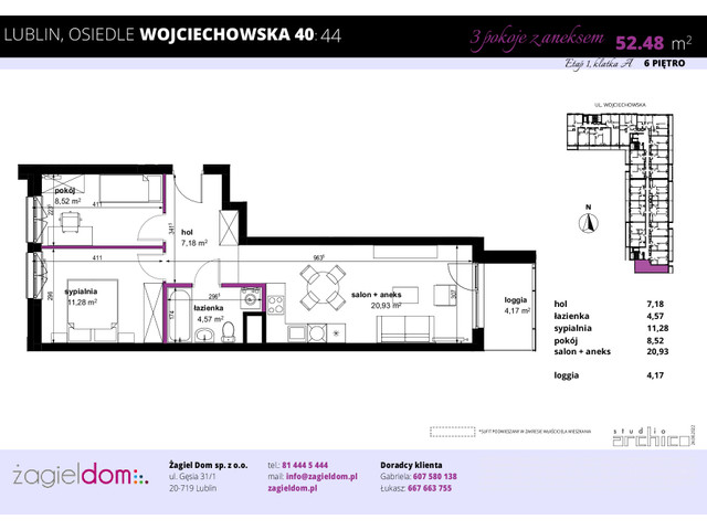 Mieszkanie w inwestycji WOJCIECHOWSKA SQUARE, symbol WJ-E1-LM-44 » nportal.pl