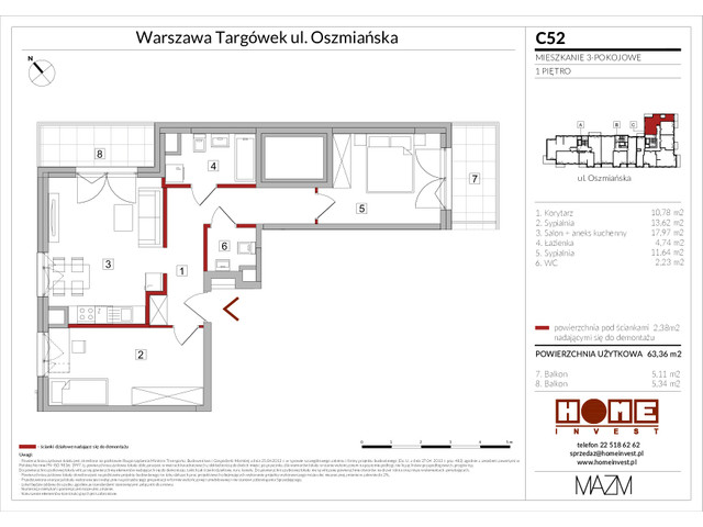 Mieszkanie w inwestycji Apartamenty Oszmiańska II, symbol C52 » nportal.pl