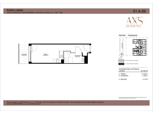 Mieszkanie w inwestycji AXS Residence, symbol 01.A.09 » nportal.pl