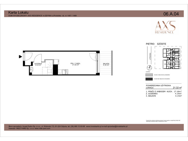 Mieszkanie w inwestycji AXS Residence, budynek Rezerwacja, symbol 06.A.04 » nportal.pl