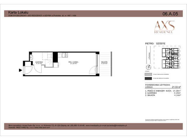 Mieszkanie w inwestycji AXS Residence, budynek Rezerwacja, symbol 06.A.05 » nportal.pl