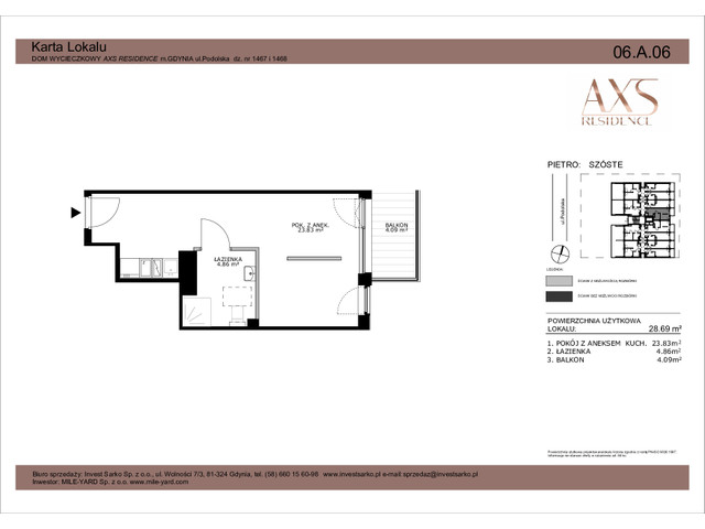 Mieszkanie w inwestycji AXS Residence, budynek Rezerwacja, symbol 06.A.06 » nportal.pl