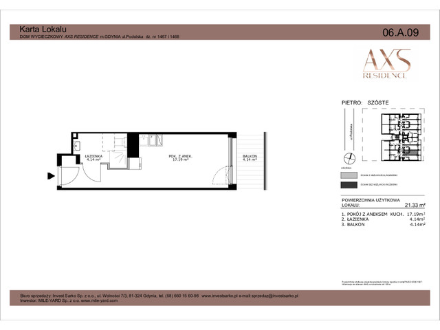 Mieszkanie w inwestycji AXS Residence, budynek Rezerwacja, symbol 06.A.09 » nportal.pl