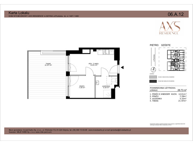 Mieszkanie w inwestycji AXS Residence, budynek Rezerwacja, symbol 06.A.12 » nportal.pl