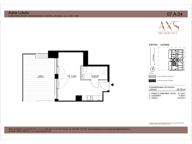 Mieszkanie w inwestycji AXS Residence, budynek Rezerwacja, symbol 07.A.04 » nportal.pl