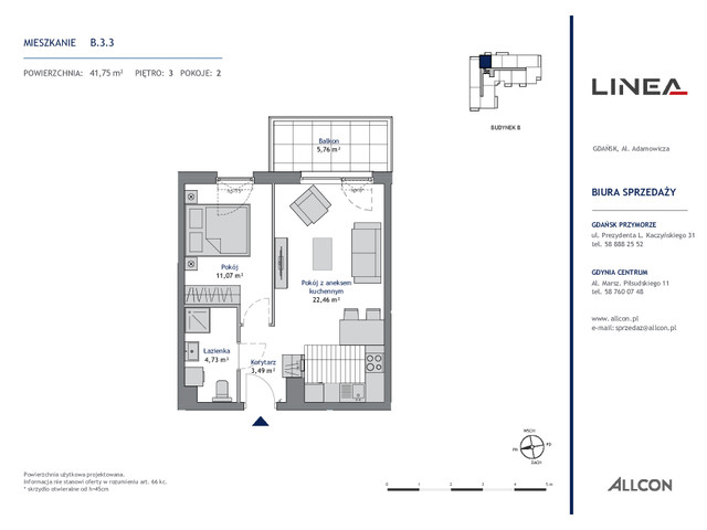 Mieszkanie w inwestycji LINEA, symbol B.3.3 » nportal.pl