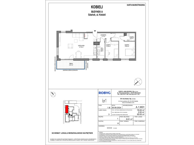 Mieszkanie w inwestycji Kobieli 4, symbol A_1M01 » nportal.pl