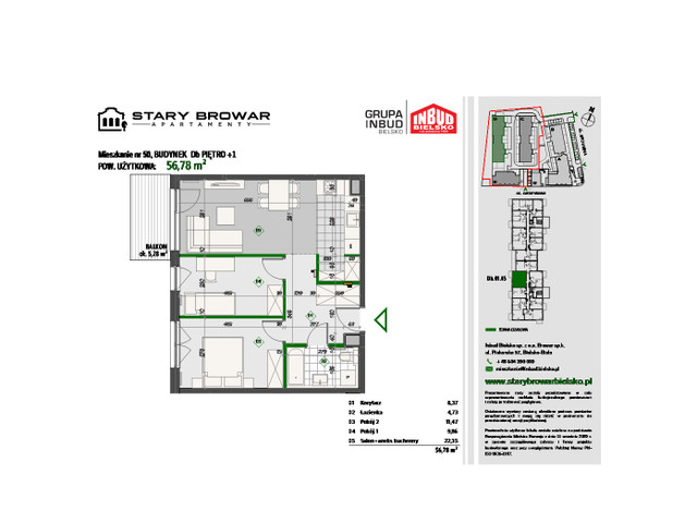 Mieszkanie w inwestycji Stary Browar Apartamenty - etap II, symbol D50 » nportal.pl