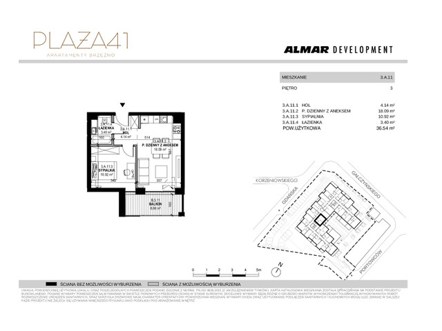 Mieszkanie w inwestycji PLAŻA 41 APARTMENTY BRZEŹNO, symbol 3.A.11 » nportal.pl