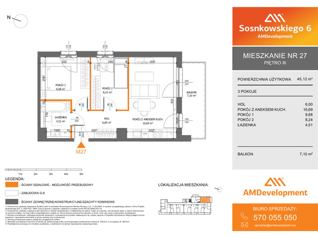 Mieszkanie w inwestycji Sosnkowskiego 6, symbol M27 » nportal.pl