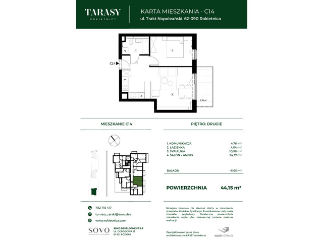 Mieszkanie w inwestycji Tarasy Rokietnicy, symbol C14 » nportal.pl