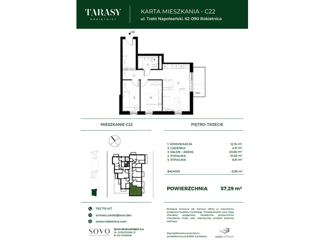 Mieszkanie w inwestycji Tarasy Rokietnicy, symbol C22 » nportal.pl