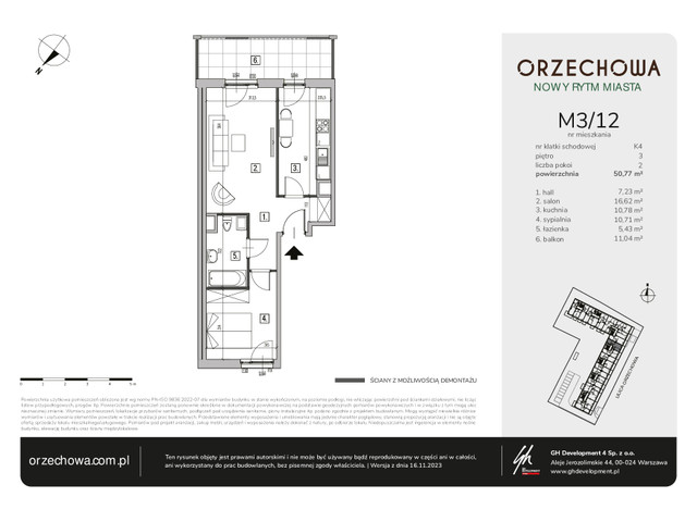 Mieszkanie w inwestycji Orzechowa, symbol M3/12 » nportal.pl