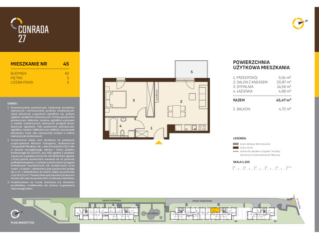 Mieszkanie w inwestycji Conrada 27, symbol C27-LM-A2-45 » nportal.pl