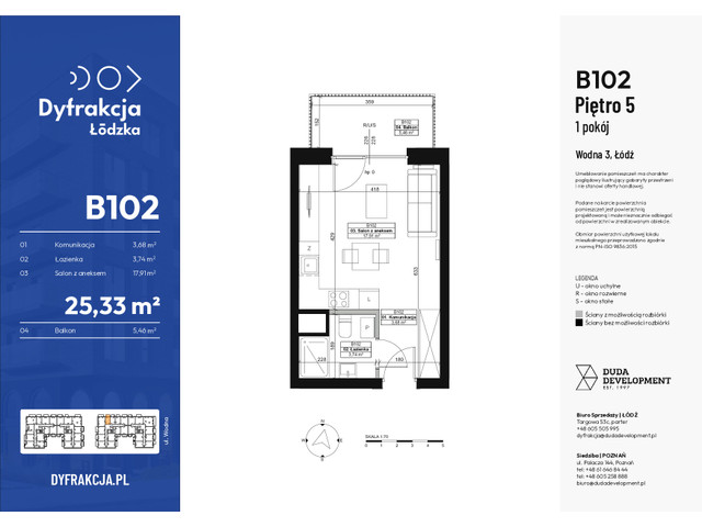 Mieszkanie w inwestycji Dyfrakcja Łódzka, symbol B102 » nportal.pl