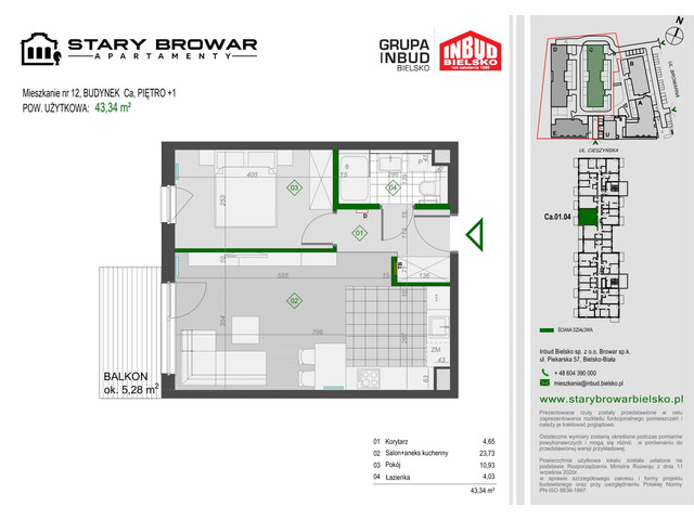 Mieszkanie w inwestycji Stary Browar Apartamenty - etap II, symbol C12 » nportal.pl