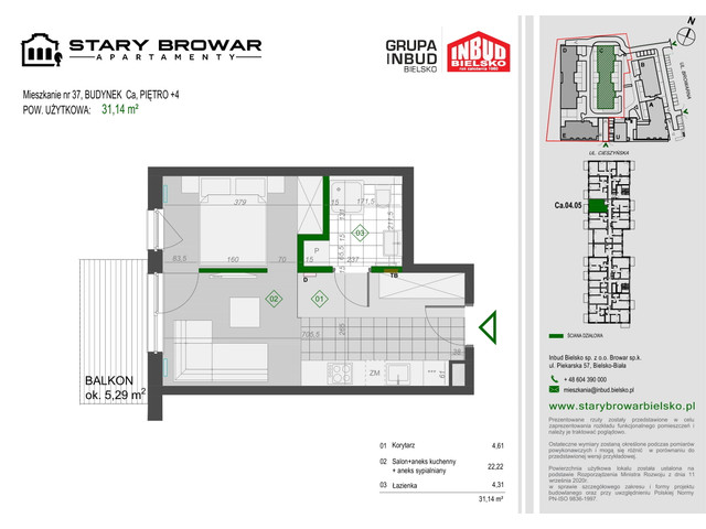 Mieszkanie w inwestycji Stary Browar Apartamenty - etap II, symbol C37 » nportal.pl